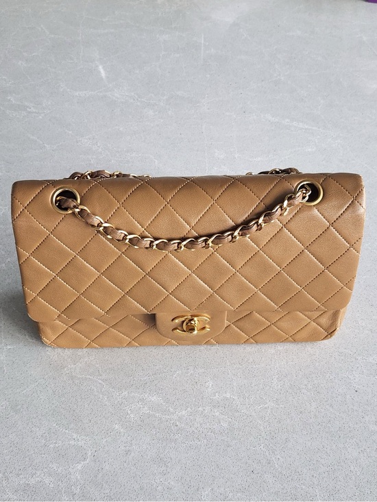 CHANEL Handbags - Chanel Classic Flap in Caramel Lambskin Series 1 Vintage 24k gold plated